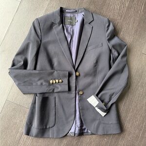 NWOT Shrunken Exeter Aritzia Talula Navy Blazer with Gold Buttons